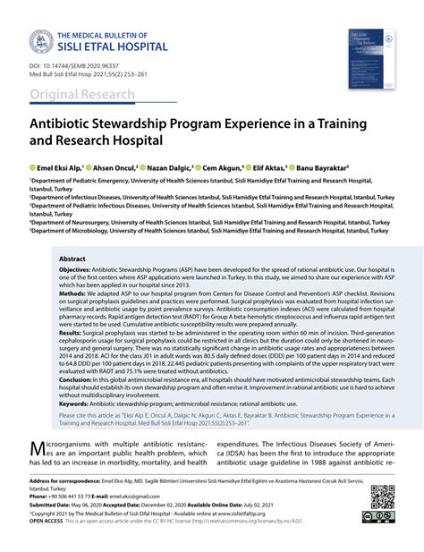 Pdf Antibiotic Stewardship Program Experience In A Training And