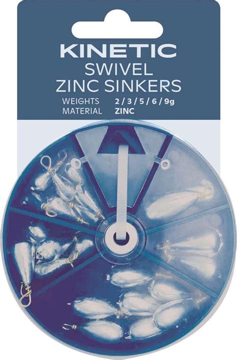 Kinetic Swivel Zinc Sinkers Assortment Glasgow Angling Centre