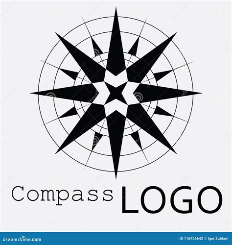 Black And White Compass Logo Vector Icon Rose Of Wind Stock Vector Illustration Of Sailing