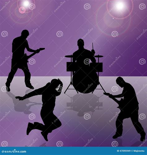 Vector Silhouette Of The Band Stock Vector Illustration Of Concert