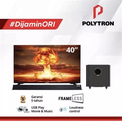 Jual POLYTRON LED TV 40 Inch Full HD PLD40B8958 Cinemax SoundBar