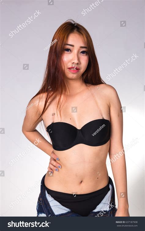Sexy Asian Woman White Lingerie On Stock Photo Shutterstock