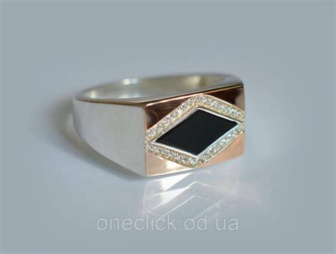 Серебряная Мужская Печатка СЗолотыми Вставками — Купить Недорого на ...