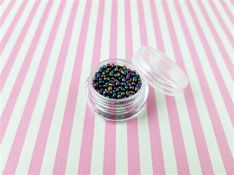 Black Iridescent Glass Assorted Microbeads Multisize No Hole Etsy