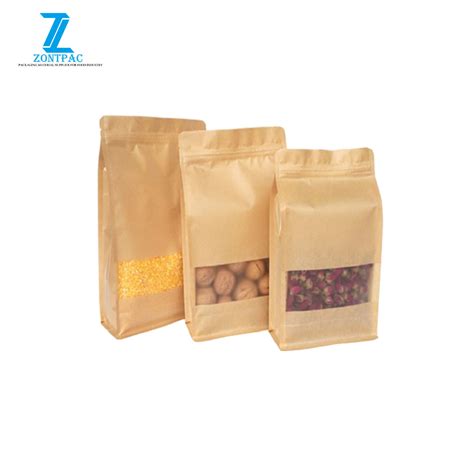 Custom Printed Biodegradable Zip Lock Stand Up Kraft Paper Bag China