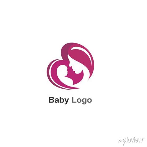 Sleeping Cute Baby Logo Designs Template Wall Stickers Shop Woman