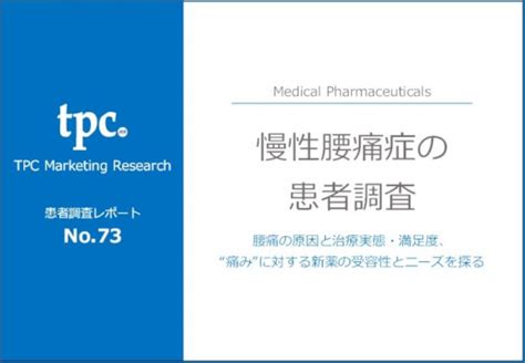 Tpcマーケティングリサーチ株式会社、患者調査no73 慢性腰痛症の患者について調査結果を発表 ニコニコニュース