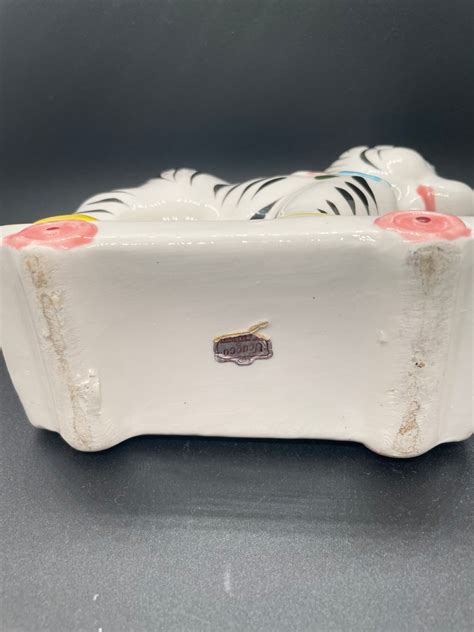 Vintage Ucagco Ceramic Baby Zebra Planter Made In Japan Zebra Baby