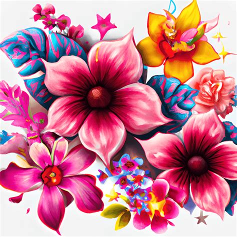 Intricate Clipart Flowers Colorful Style · Creative Fabrica