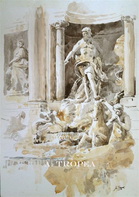 Trevi Fountain Rome Original watercolor | Etsy