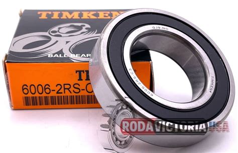 TIMKEN 6006 2RS C3 30X55X13MM Double Rubber Seal Ball Bearings 2 PCS