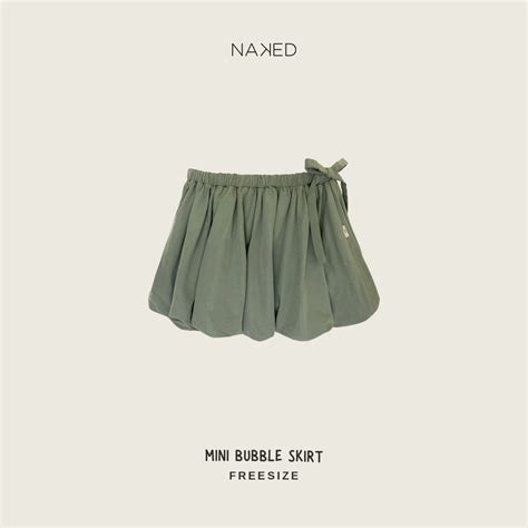 Chân váy ngắn cột dây eo dáng bồng NAKED by V Mini Bubble Skirt Shopee Việt Nam