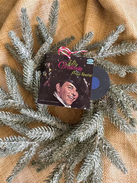 Classic Christmas Tree Ornament Mini Record Album Jolly Frank Sinatra