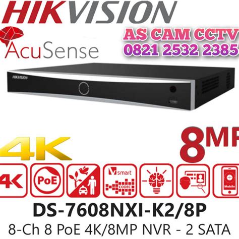 Jual Ds Nxi K P Nvr Hikvision Ch Acusense Ip Cam Poe Up To