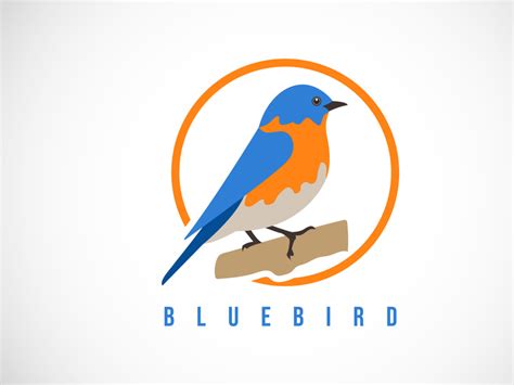 Bluebird in a circle. Bluebird logo design template vector ~ EpicPxls