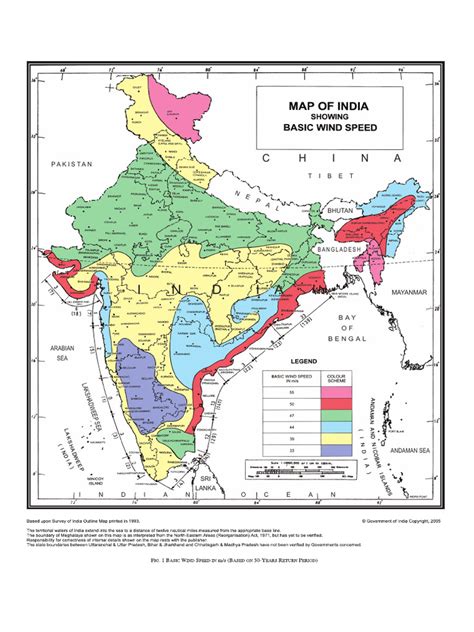 Wind Speed Map of India. | PDF