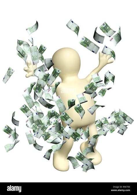 Happy Puppet With Money Isolated On White Background Stock Photo Alamy