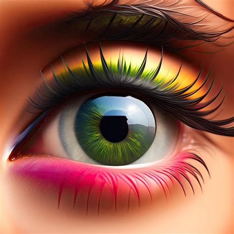 Premium Ai Image Open Eye With Colorful Pupil