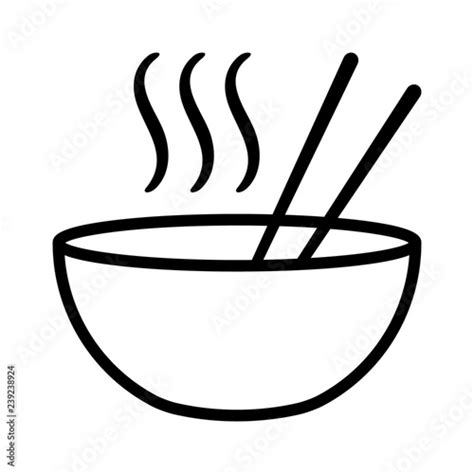 Hot Ramen Or Pho Noodle Soup Bowl With Chopsticks And Smoke Flat Vector