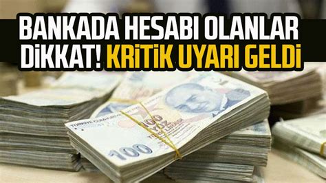 Bankada Hesab Olanlar Dikkat Kritik Uyar Geldi Samsun Haber