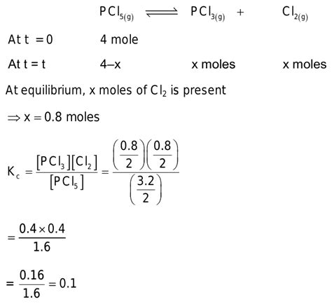 4 Moles Of PCl5 Dissociates At 760 K In 2 Litre Flask At Equilibrium