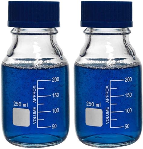 Karter Scientific 250ml Glass Round Media Storage Bottles With Gl45 Screw Cap Borosilicate