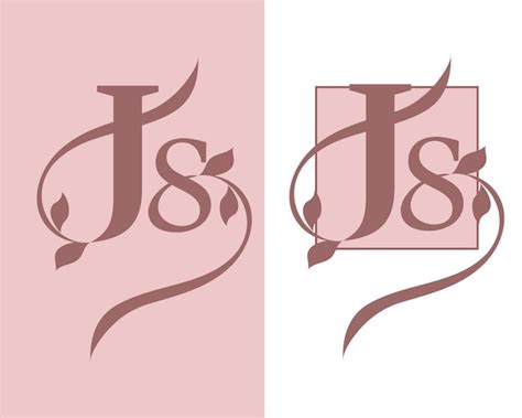 Monogramme Js Logo Typographique Avec Lettre Majuscule J Et Lettre S