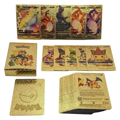 Promo Kartu Pokemon Trading Card Game Pikachu Langka Metal Warna Emas