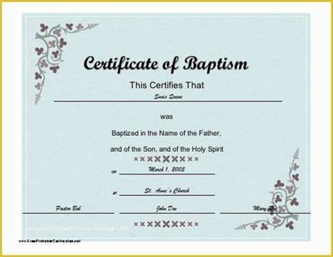 Free Baptism Certificate Template Word Of A Baptismal Certificate with A Script Font and Subtle ...