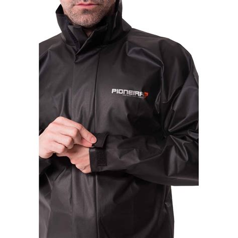 Conjunto Capa De Chuva Pvc Xg Combate C Capuz Masculino Preto