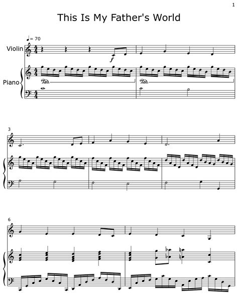 This Is My Father's World - Sheet music for Violin, Piano