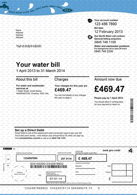 Water Bill Template