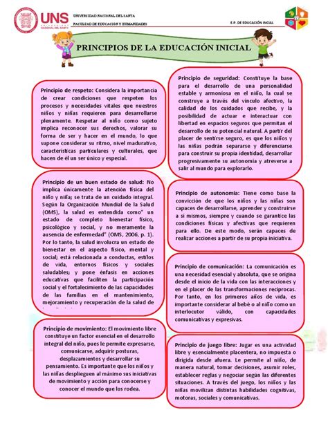 Principios De La Educación Inicial Pdf Educación De La Primera