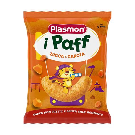 Детские кукурузные снеки Plasmon Baby Puffs Тыква и морковь, от 1 года ...
