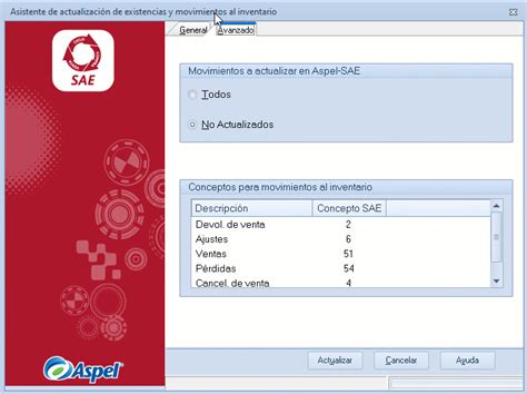 Interfaz Sae Actualizar Las Existencias Y Movimientos Al Inventario