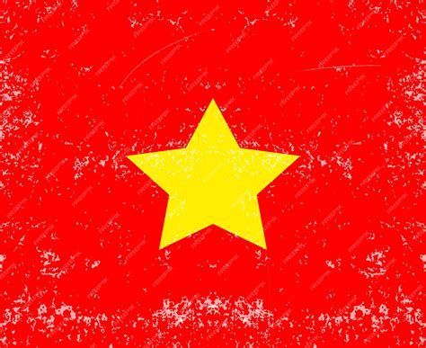 Флаг вьетнама вектор со старой винтажной текстурой | Премиум векторы