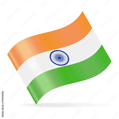 India Flag Vector Waving Icon Stock Vector | Adobe Stock