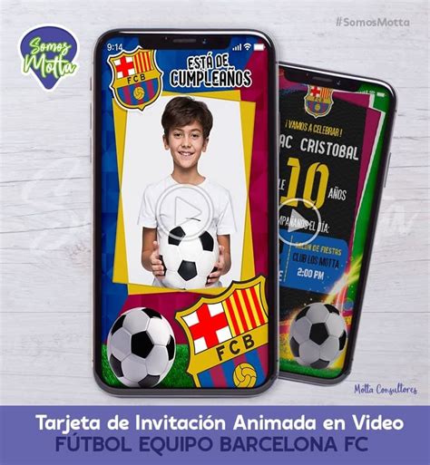 TARJETA DE INVITACIÓN DIGITAL BARCELONA FC CON FOTO