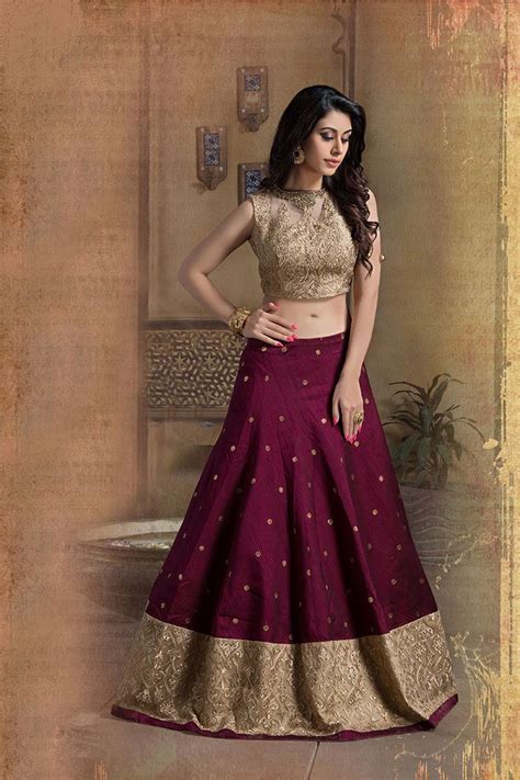 Picture Of Beige And Wine Color Designer Lehenga Choli Lehengas