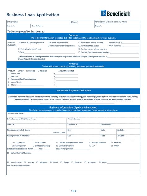 Loan Application Template