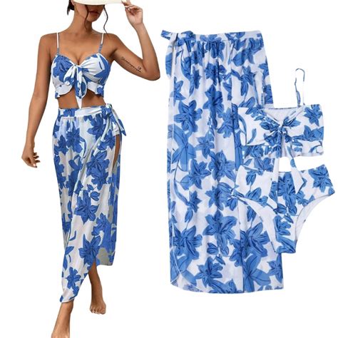 Str J K Pielowy Dwucz Ciowy Pareo Bikini Wysoki Stan Modeluj Cy Damski