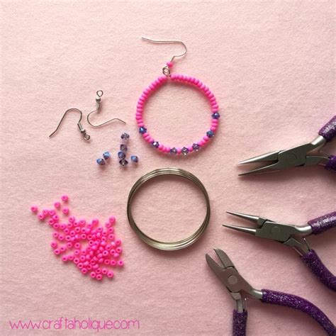 Beaded Hoop Earrings Tutorial Craftaholique