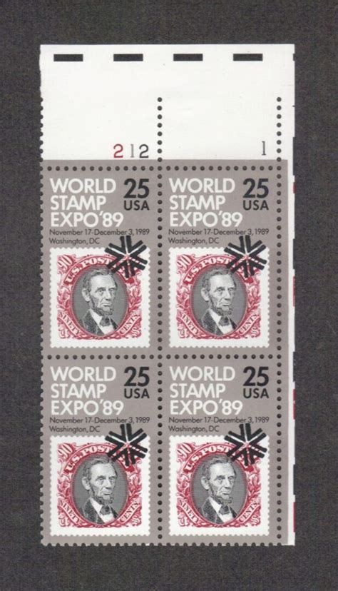 Scott 2410 WORLD STAMP EXPOSITION PLATE BLOCK 4 MINT The Stamp Nut