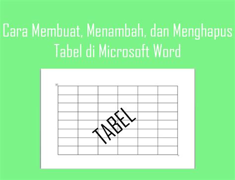 Cara Mudah Membuat Tabel Di Microsoft Word Belajar Microsoft