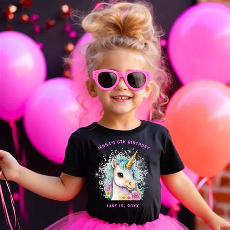 Cute Sparkle Magical Unicorn Birthday T Shirt Zazzle