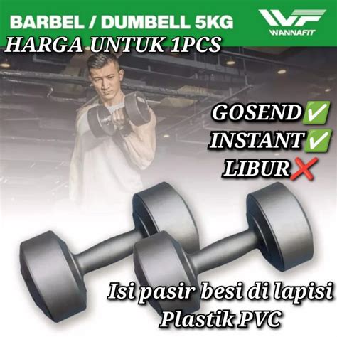 Jual DUMBBLE 5 KG BARBEL DUMBBELL PLASTIK PVC ALAT LATIHAN BEBAN DUMBEL