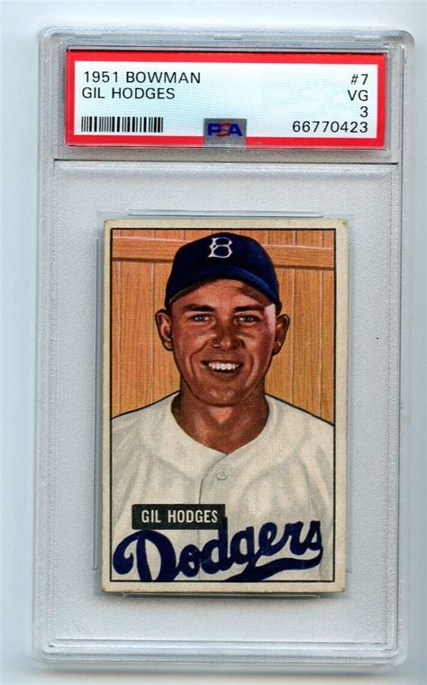 1951 Bowman Gil Hodges Brooklyn Dodgers 7 PSA Graded 3 EBay