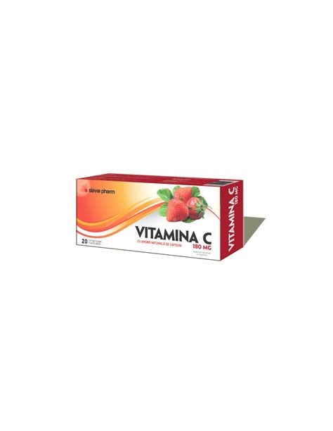 Vitamina C Capsuni 180mg X 20 Cp Masticabile