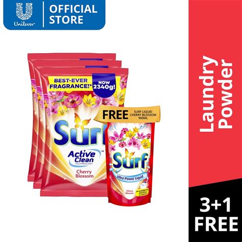 Bundle Surf Cherry Blossom Laundry Powder Detergent Kg X Free