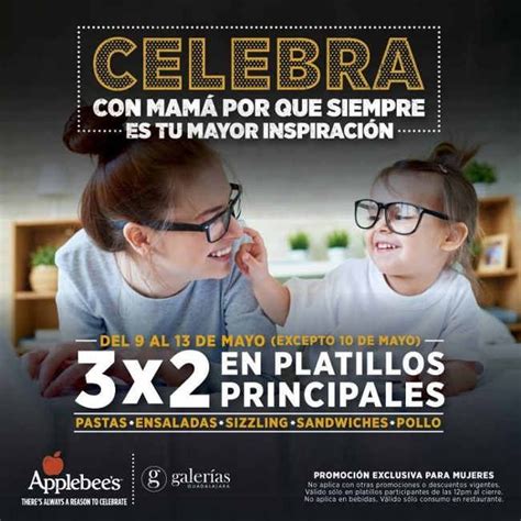 Promoci N Applebees D A De Las Madres En Platillos Principales